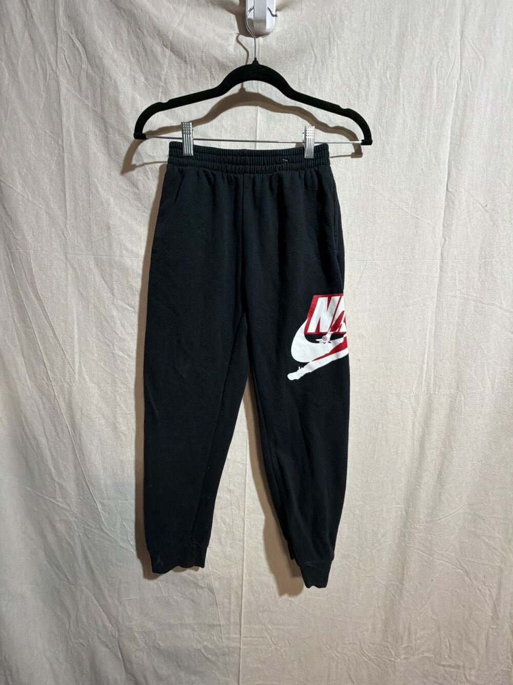 Jordan Boys Youth Fleece Jogger Graphic Sweatpants Black Size M 10-12 Yrs